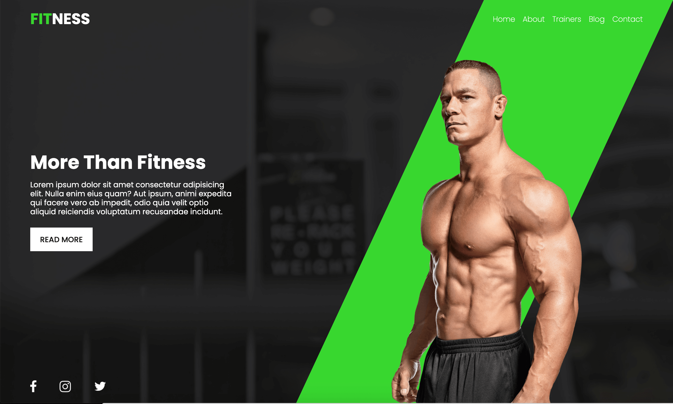 Fitness lading page